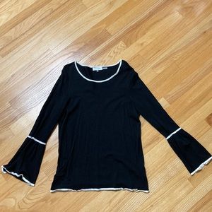 Calvin Klein black and white bell sleeve sweater M